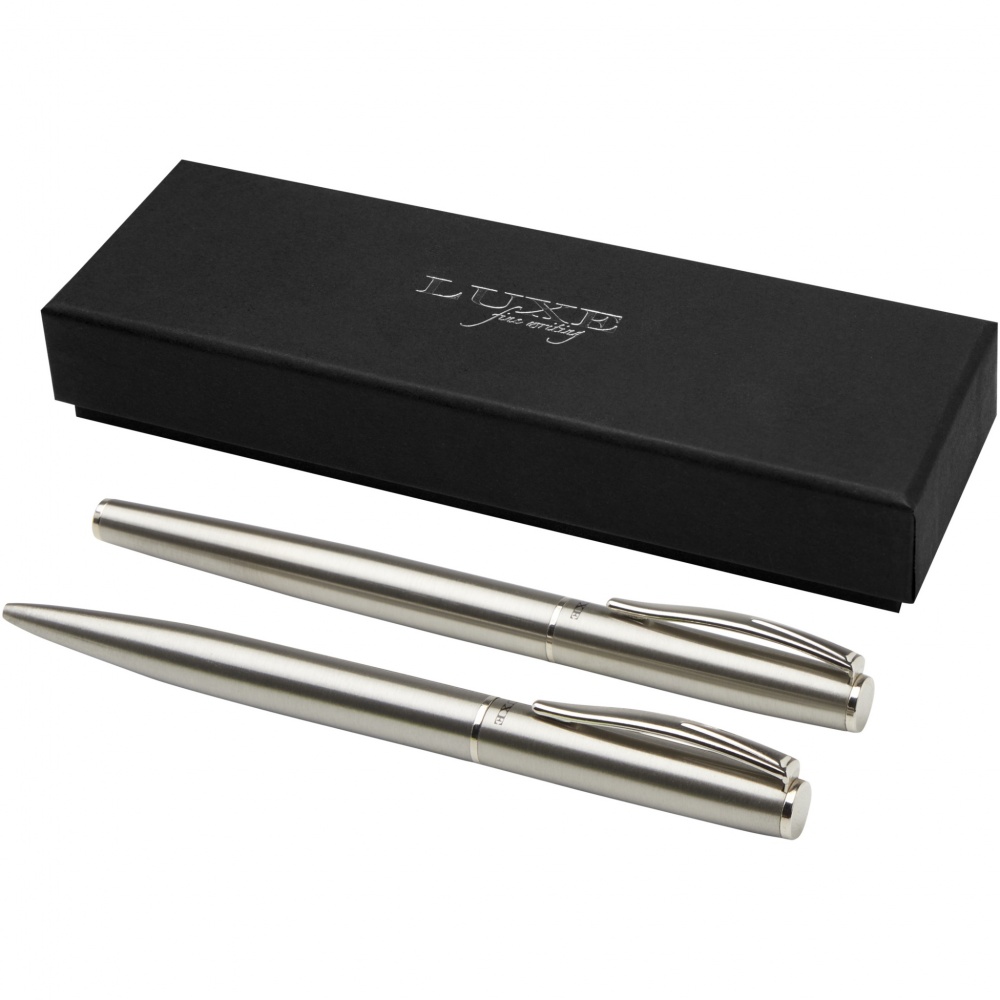 Logo trade promotional products picture of: Didimis recycled stainless steel ballpoint and rollerball pen set